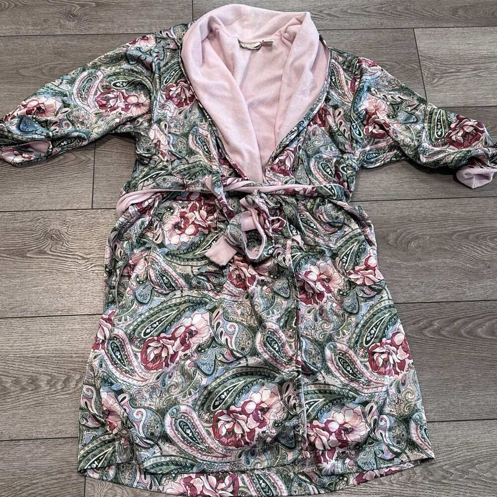 Vintage Victoria's Secret Gold Label Robe Floral Womens Size OS Multicolor‎ Pink